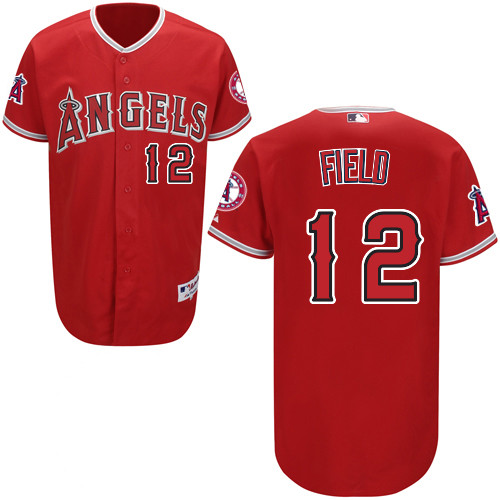 Tommy Field #12 mlb Jersey-Los Angeles Angels of Anaheim Women's Authentic Red Cool Base Baseball Jersey